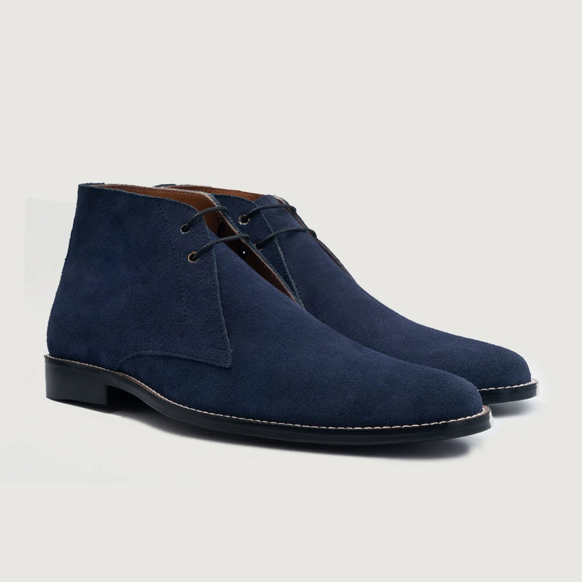 Corry Chukka Midnight Blu Suede Stivali in pelle da Uomo