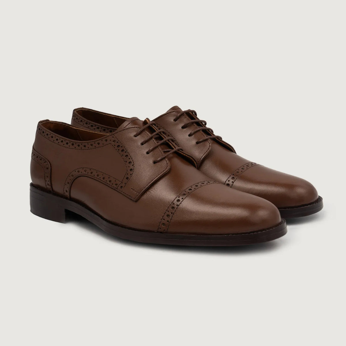 Dirk Brogues Derby Marrone Scarpe in pelle da Uomo For Men in Brown Full-Grain Leather - Vista laterale | Acquista online