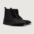 Duster Brogues Derby Nero Nubuck Stivali in pelle da Uomo