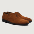 Grigioson Brogues Oxford Marrone Suede Scarpe in pelle da Uomo
