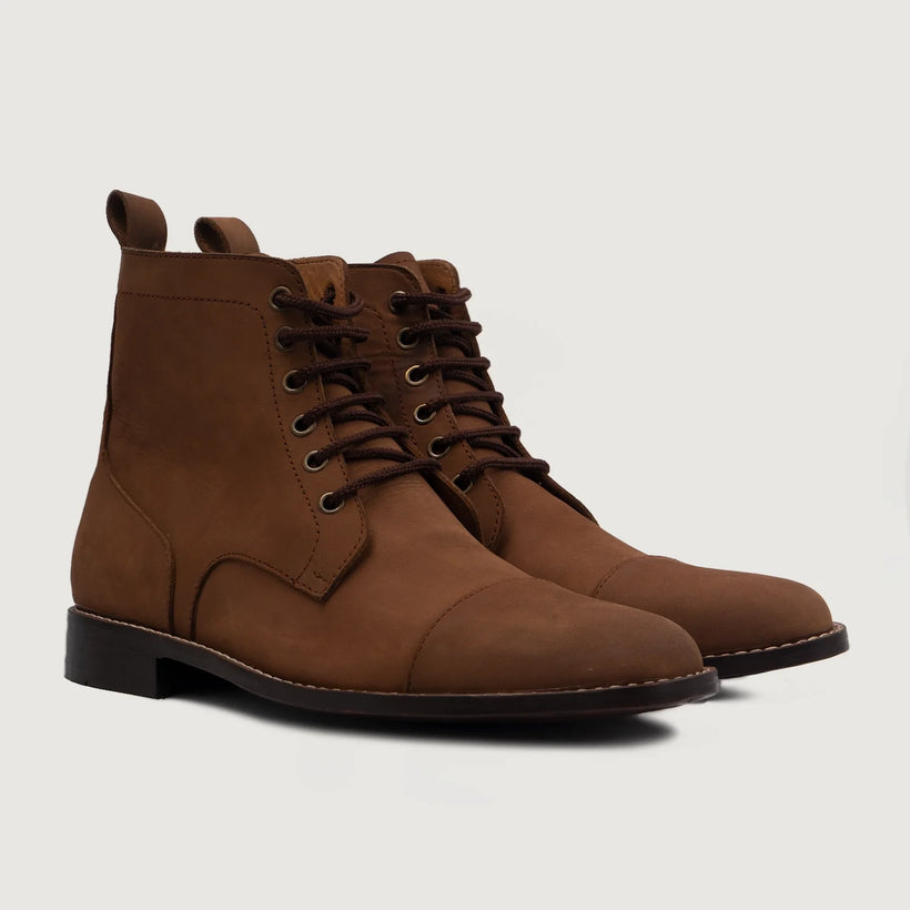 Knight Derby Oil Pull-up Marrone Stivali in pelle da Uomo