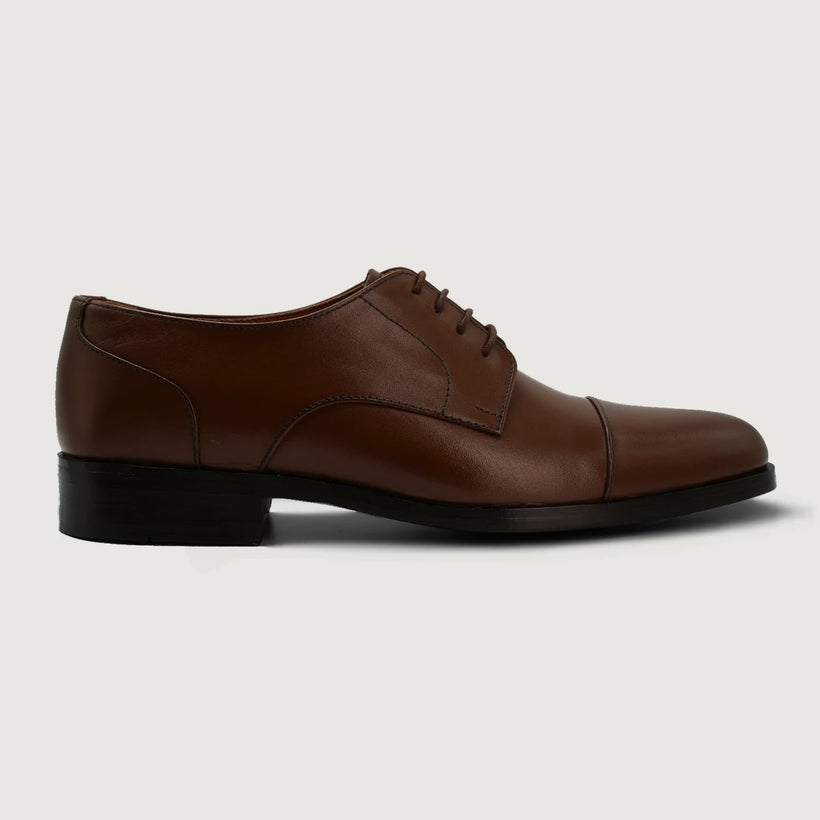 Attorney Derby Marrone Leather Shoes da Uomo