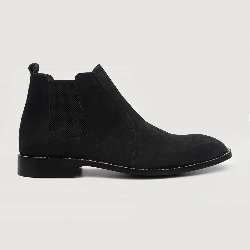 Clarkson Chelsea Nero Suede Leather Boots da Uomo