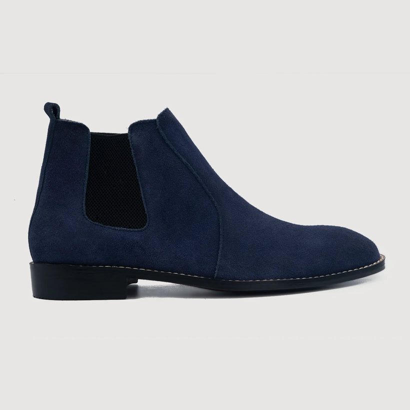 Clarkson Chelsea Midnight Blu Suede Leather Boots da Uomo