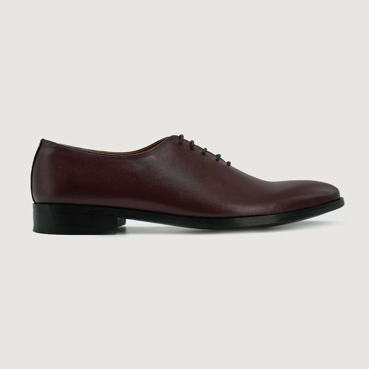 Maroon Full-Grain leather Goods - Back View Showing Tailored Shoulder Fit & Clean Hemline