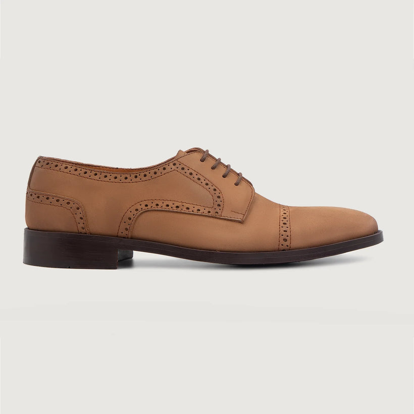 Dirk Brogues Derby Marrone Nubuck Scarpe in pelle da Uomo