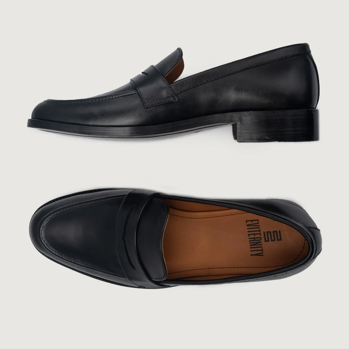 Baxton Nero Mocassini in pelle da Uomo For Men - Contrafforte tallone rinforzato & doppie cuciture di precisione