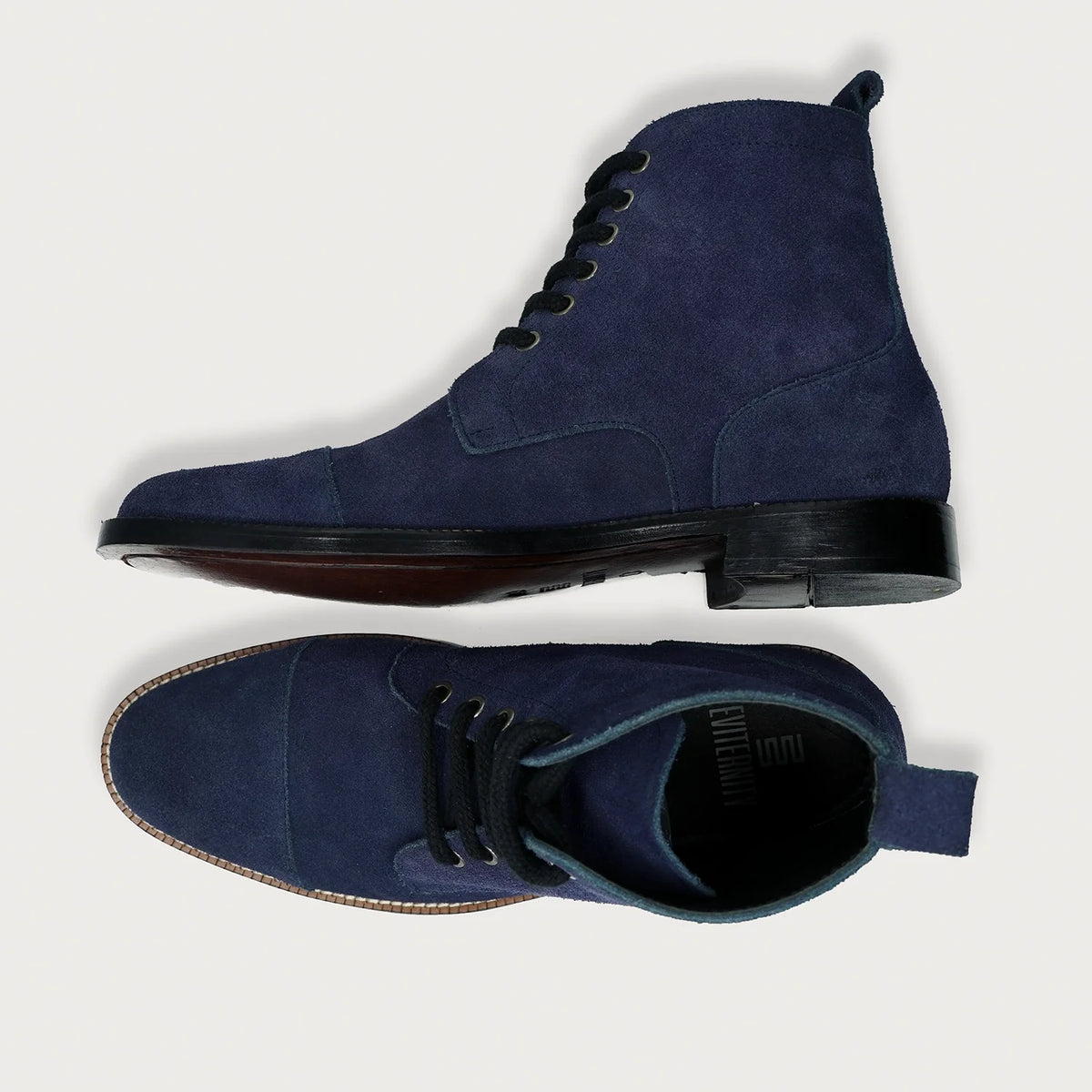Knight Derby Midnight Blu Suede Stivali in pelle da Uomo For Men - Contrafforte tallone rinforzato & doppie cuciture di precisione