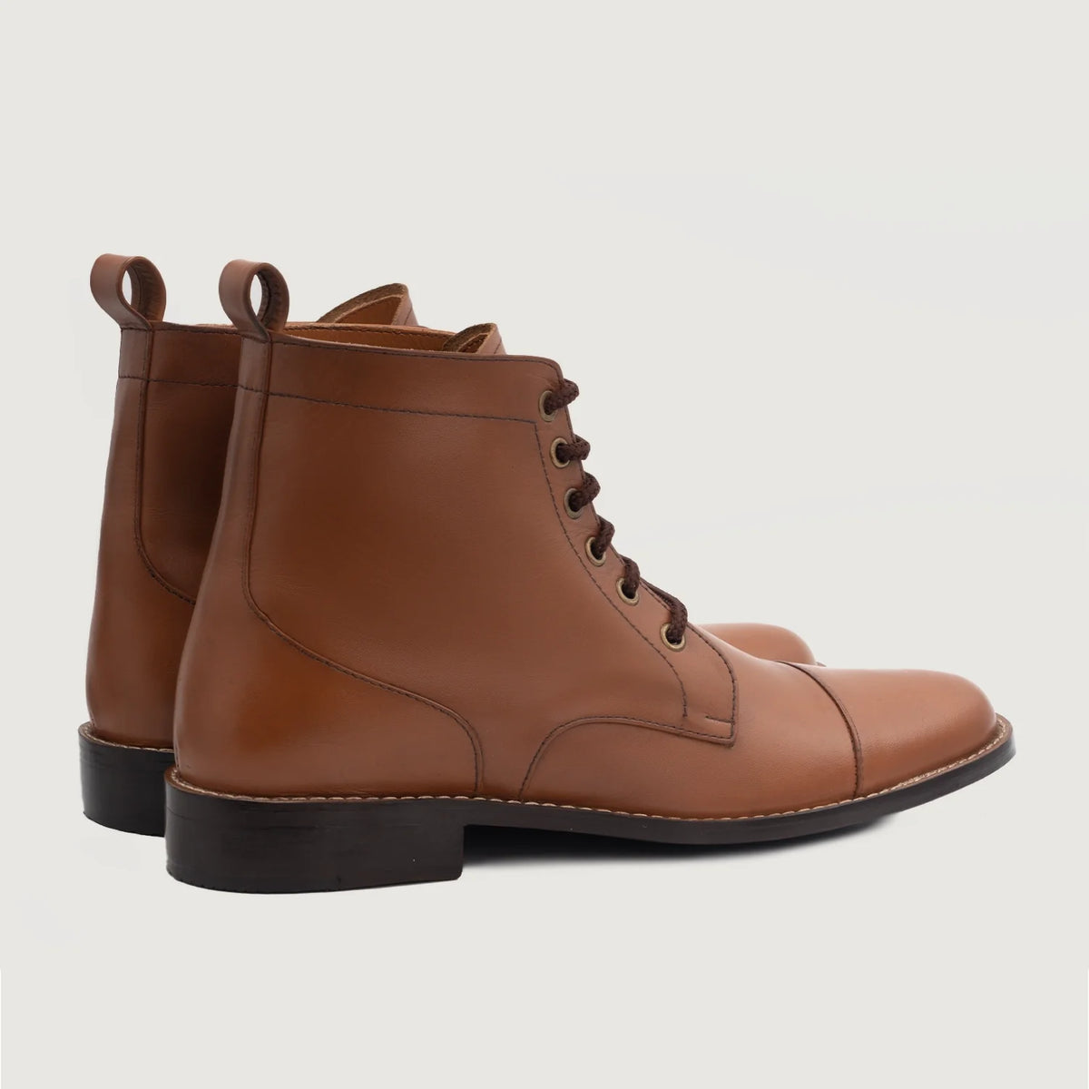 Knight Derby Cuoio Stivali in pelle da Uomo For Men - Contrafforte tallone rinforzato & doppie cuciture di precisione