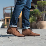 Styled On-Foot Perspective Demonstrating Ankle Fit & Silhouette on Model