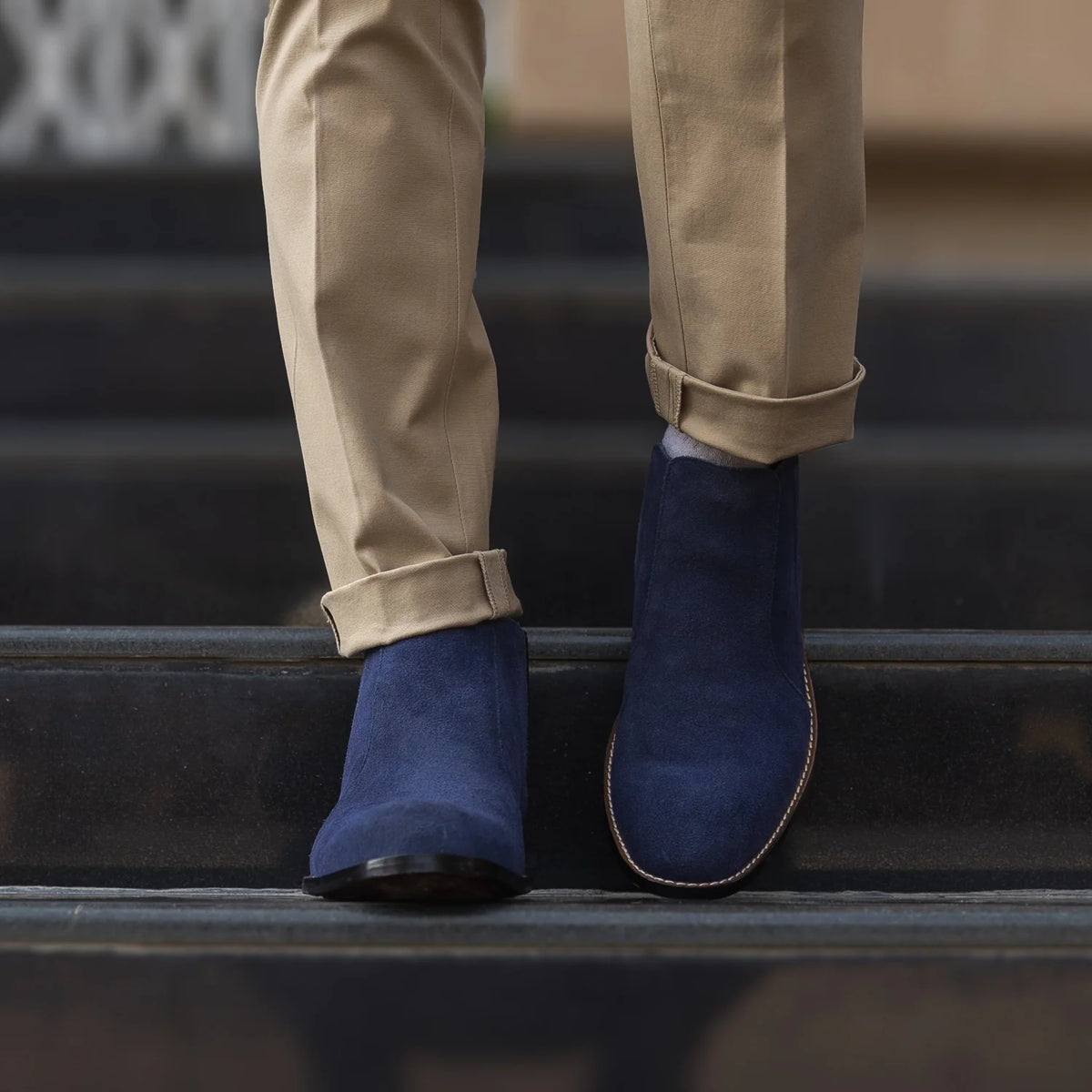 Orlaven Clarkson Chelsea Midnight Blu Suede Stivali in pelle da Uomo footwear image 9