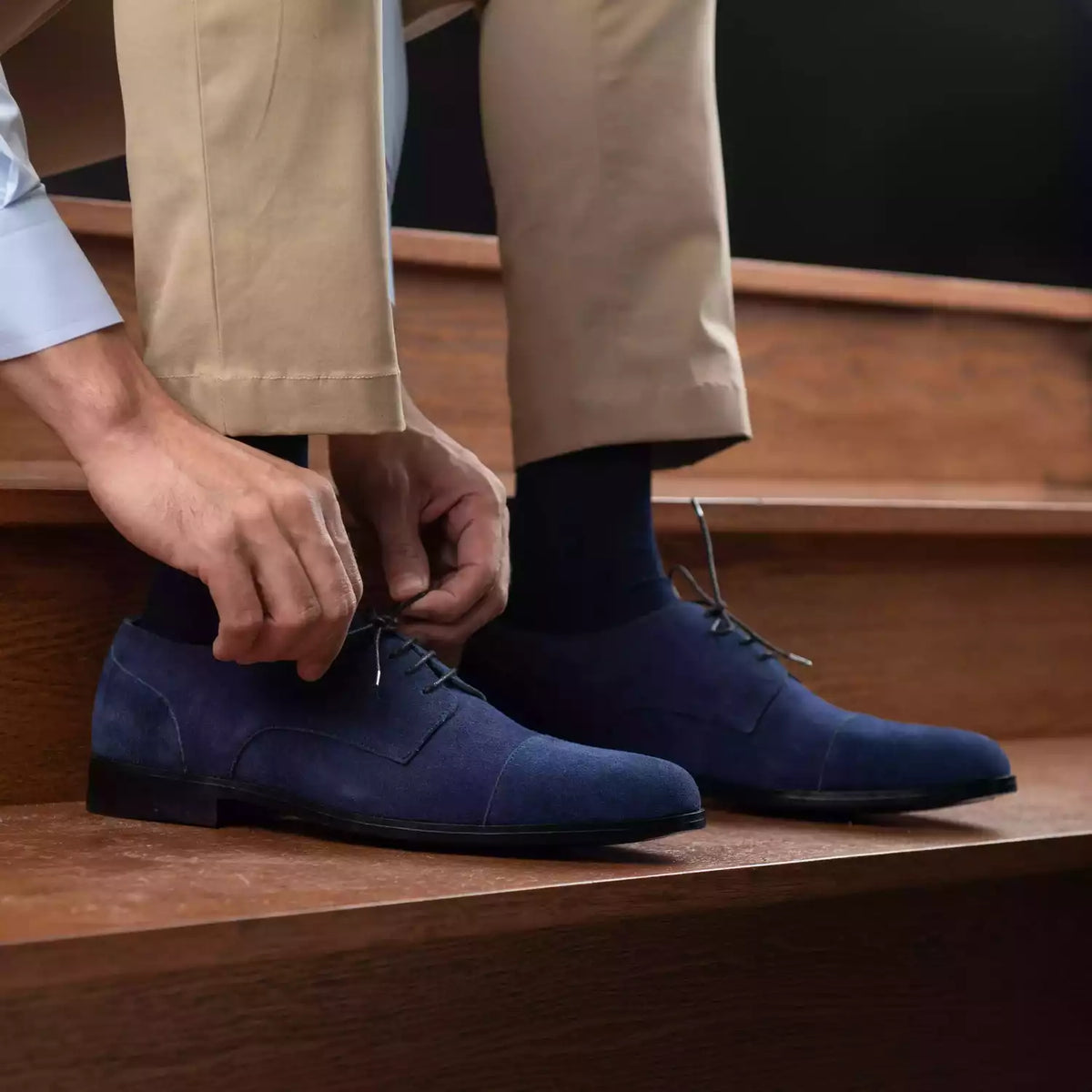 Orlaven Attorney Derby Midnight Blu Suede Scarpe in pelle da Uomo footwear image 10