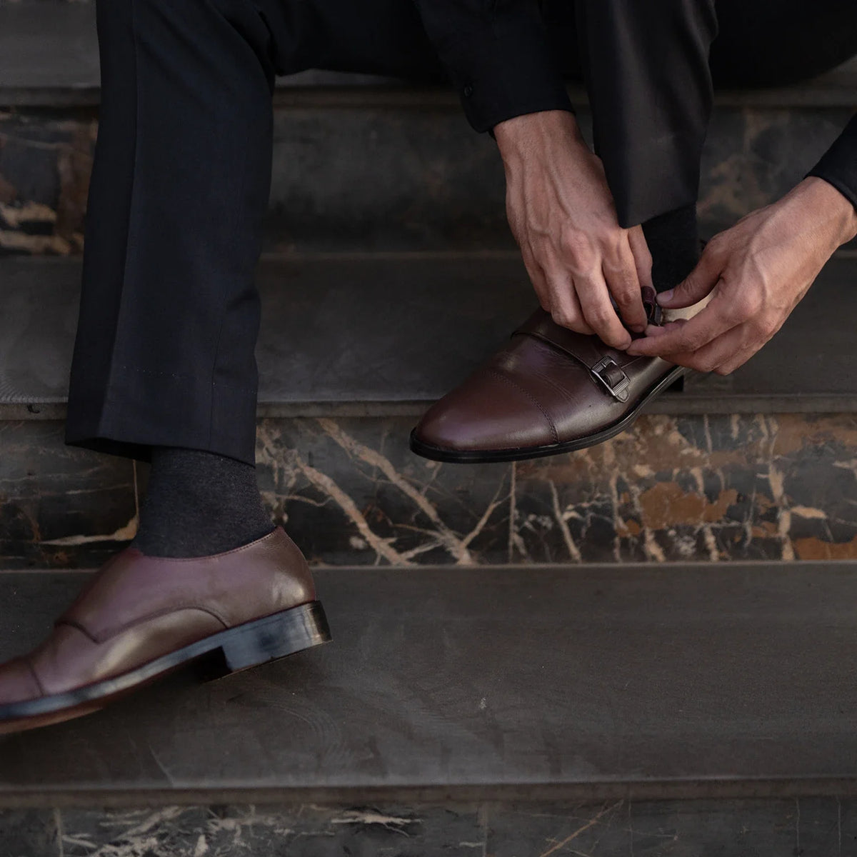 Orlaven Boston Scarpe a doppia fibbia Marrone Rossiccio Scarpe in pelle footwear image 10