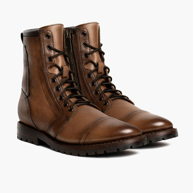 Casa Moto Amber Wheat Leather Boots da Uomo