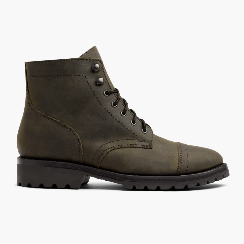 Olive Full-Grain leather Boots - Costruzione Goodyear a guardolo & dettaglio puntale