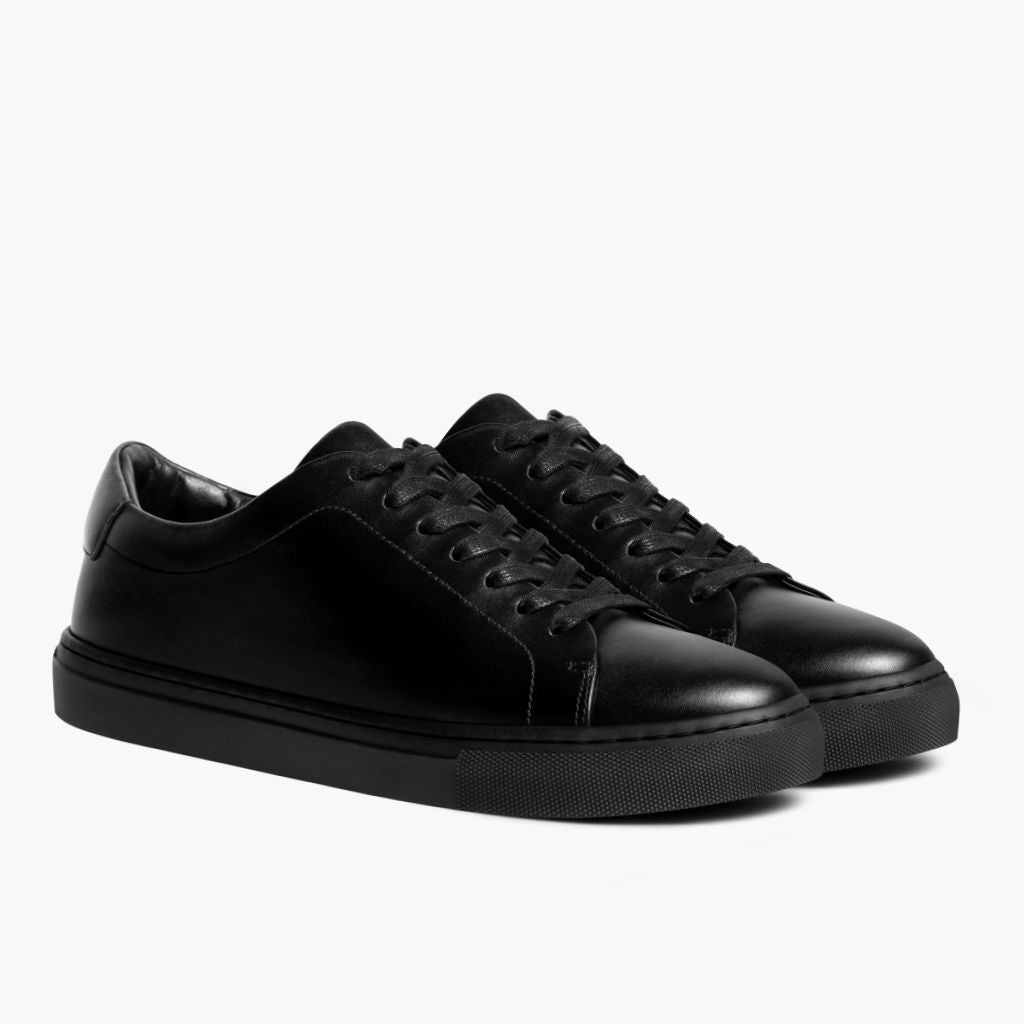 Encore Jet Black Leather Sneakers in vera pelle bovina nera - Vista laterale | Acquista online