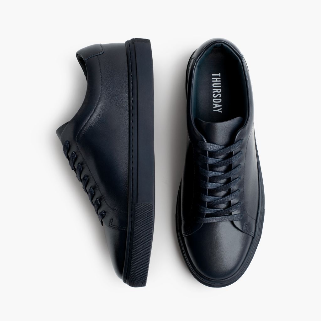 Encore Navy Sneakers in pelle da Uomo - Contrafforte tallone rinforzato & doppie cuciture di precisione