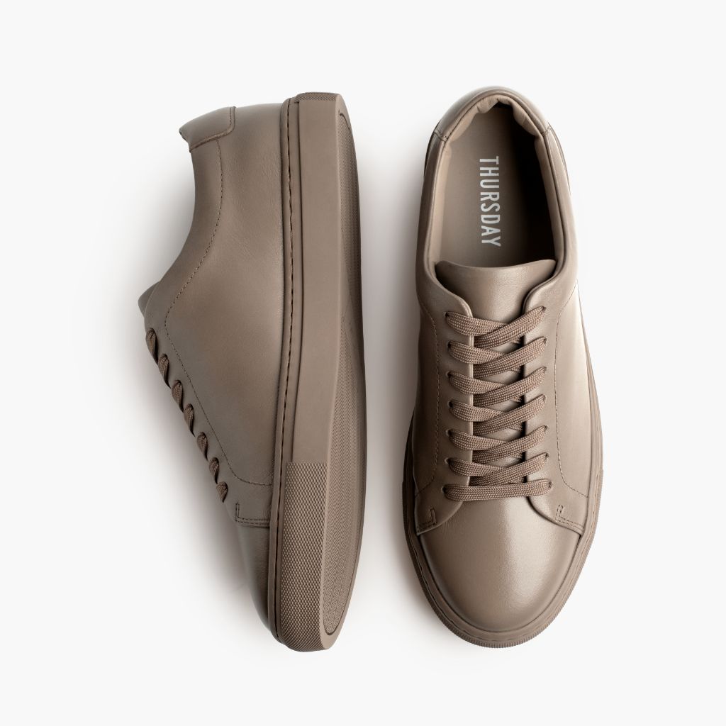 Encore Taupe Sneakers in pelle da Uomo - Contrafforte tallone rinforzato & doppie cuciture di precisione