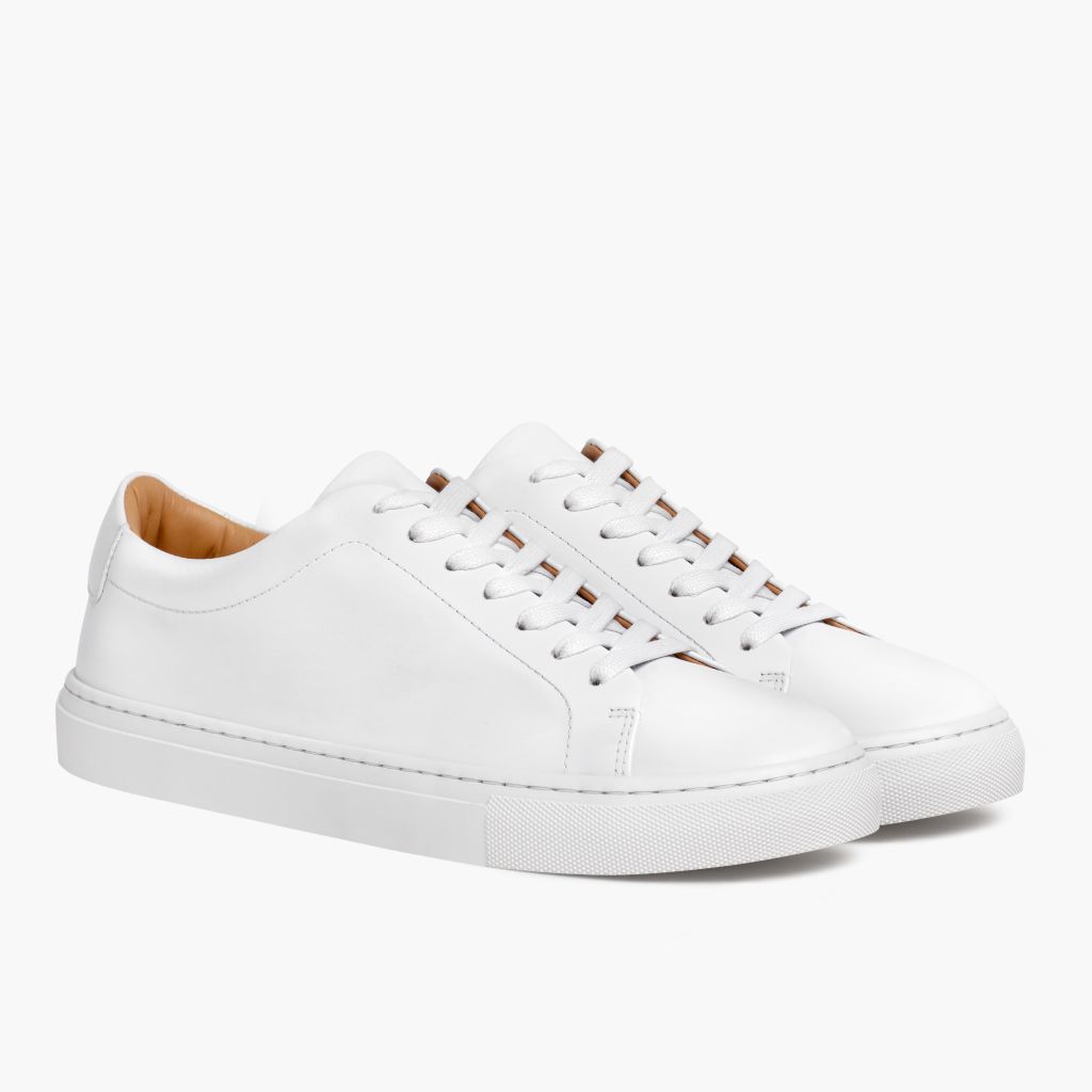 Encore Bianco Sneakers in pelle da Uomo in White Full-Grain Leather - Vista laterale | Acquista online