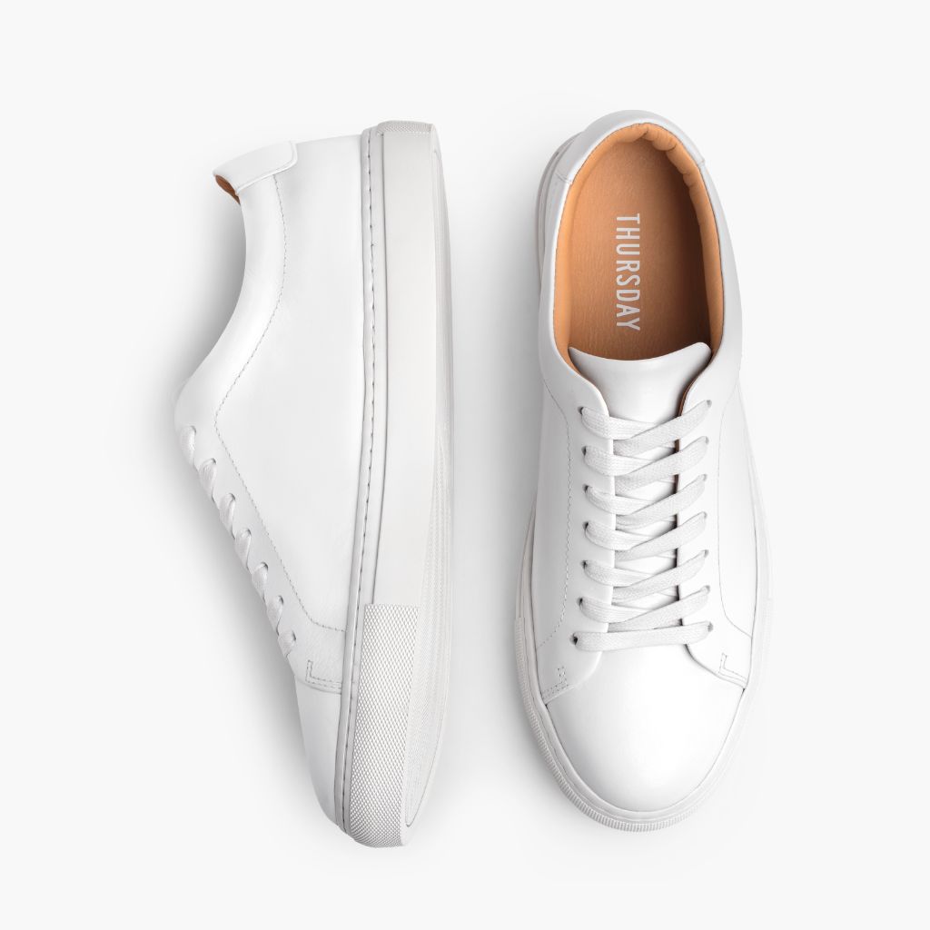 Encore Bianco Sneakers in pelle da Uomo - Contrafforte tallone rinforzato & doppie cuciture di precisione