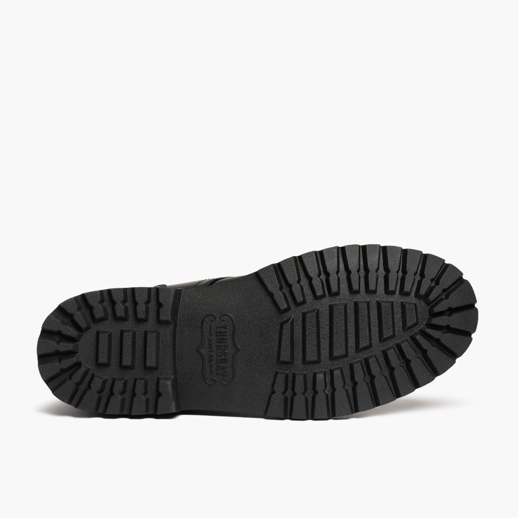 High-Traction Rubber Outsole & Lug Tread Pattern on Hero Nero Stivali in pelle da Uomo