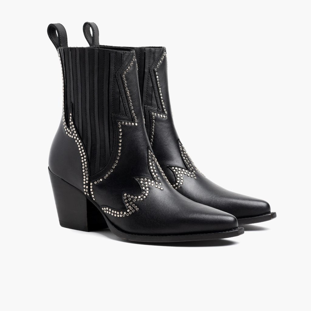 Black Full-Grain leather Boots - Costruzione Goodyear a guardolo & dettaglio puntale