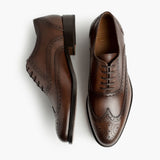 Aviator Cinnamon Leather Shoes - Lateral Side Profile View Showing Sleeve Cut & Athletic Taper Fit