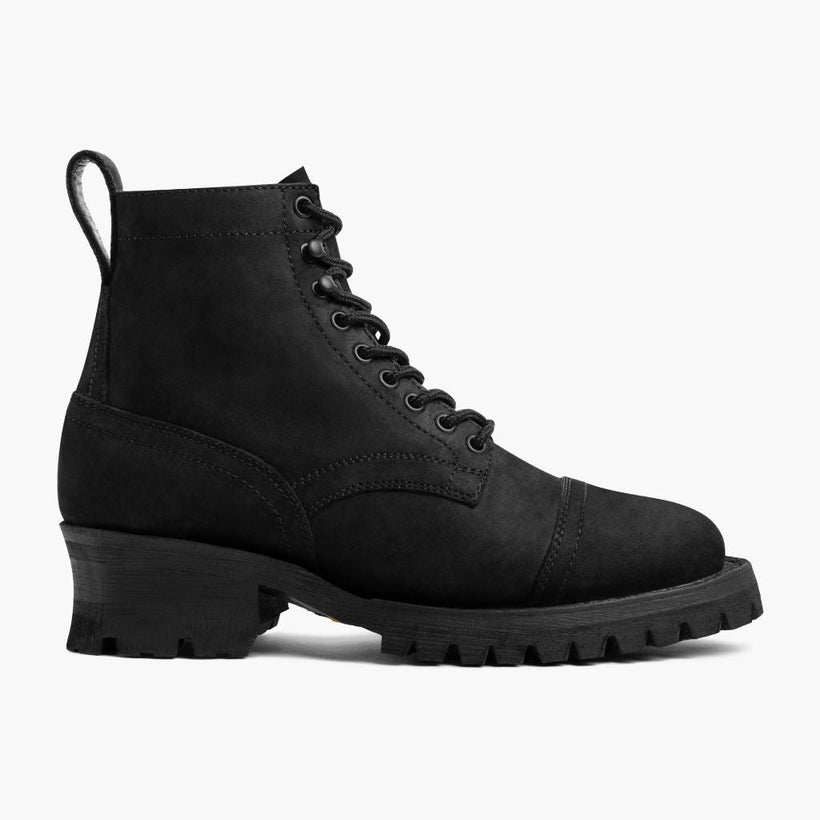 Challenger Nero Matte Leather Boots da Uomo