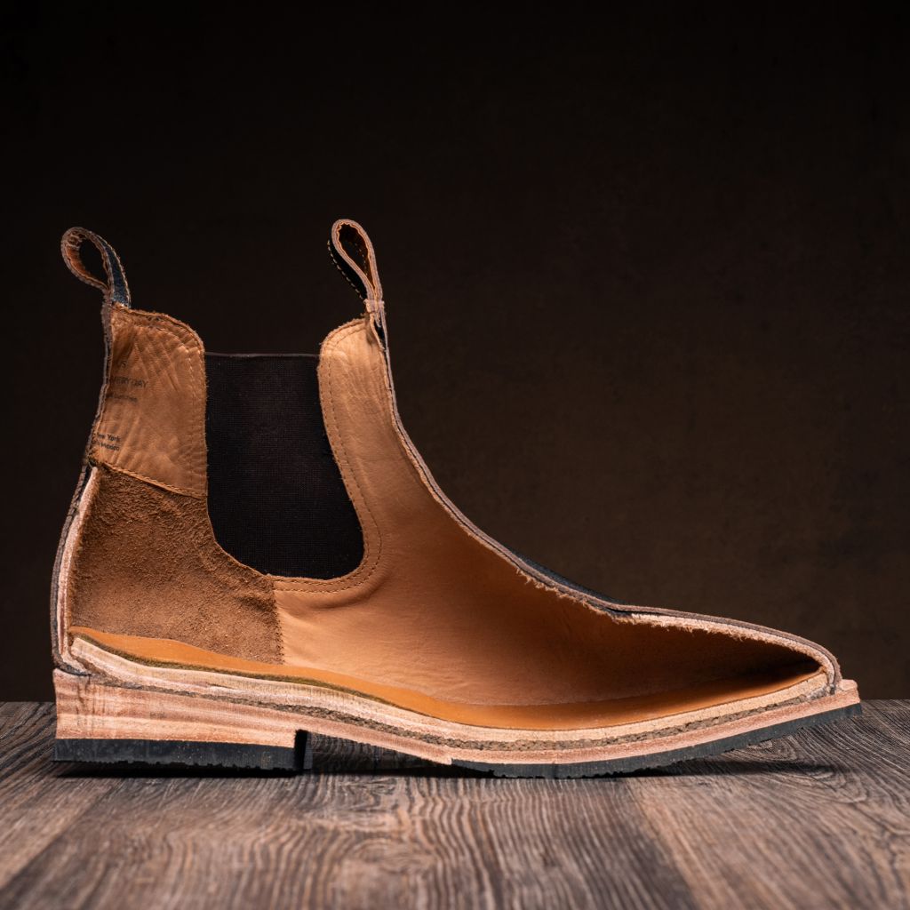 High-Traction Rubber Outsole & Lug Tread Pattern on Journeyman Snuff Reverse Stivali in pelle da Uomo