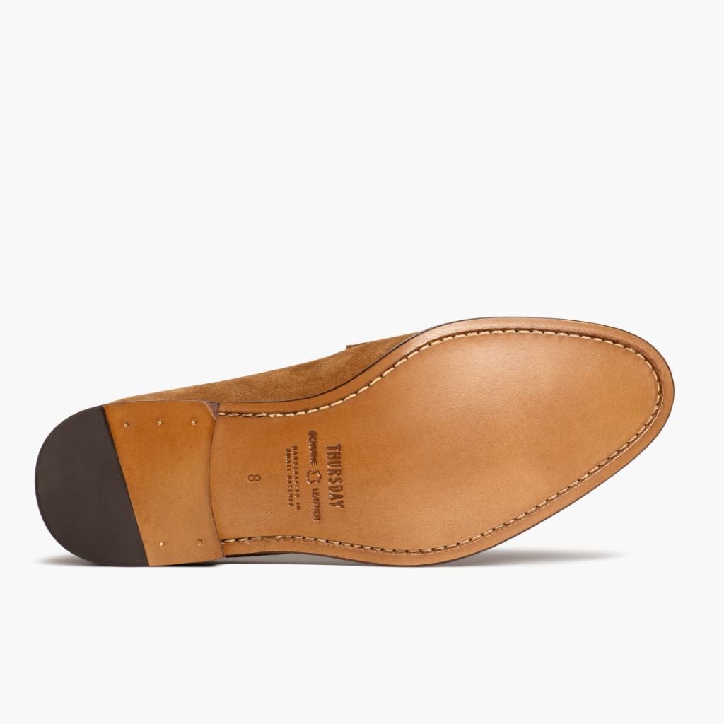 High-Traction Rubber Outsole & Lug Tread Pattern on Lincoln Cider Mocassini in pelle da Uomo