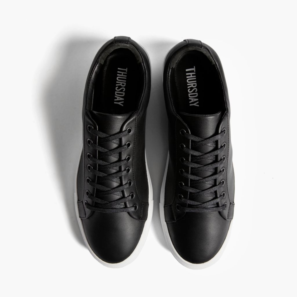 Premier Low Top Nero Sneakers in pelle da Uomo For Men - Contrafforte tallone rinforzato & doppie cuciture di precisione