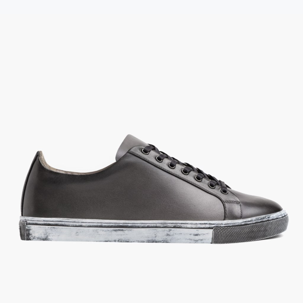 Grey Full-Grain leather Sneakers - Costruzione Goodyear a guardolo & dettaglio puntale