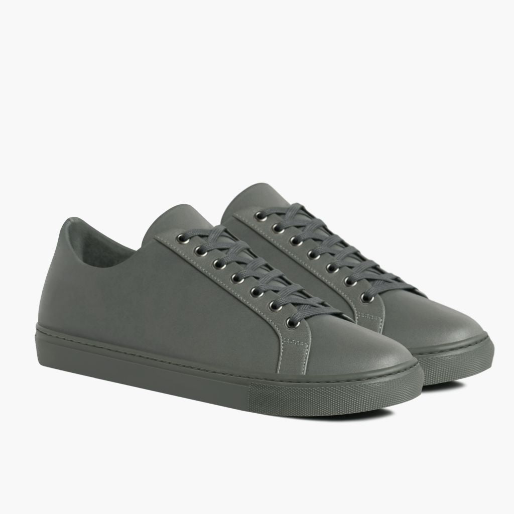 Premier Low Top Grigio Sneakers in pelle da Uomo For Men in Grey Full-Grain Leather - Vista laterale | Acquista online