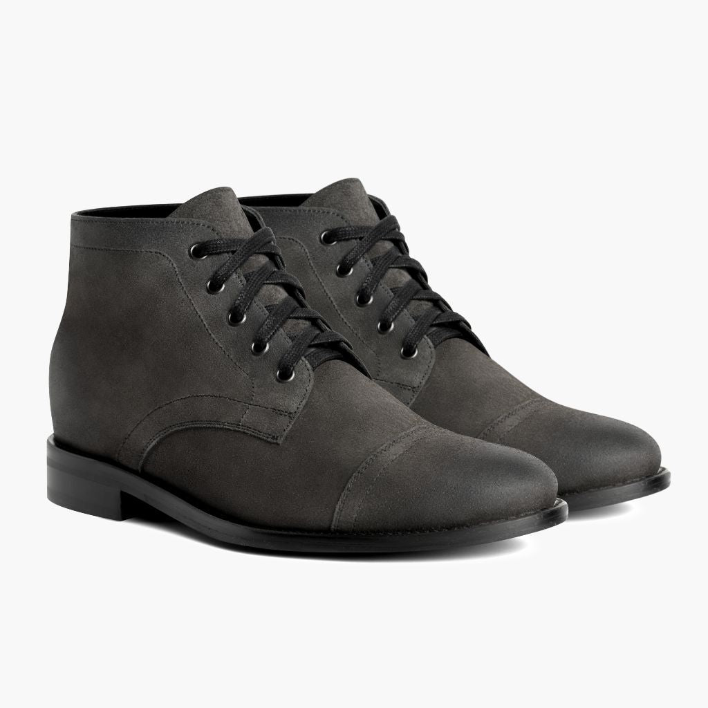 Cadet Grigio Ombra Stivali in pelle da Uomo in Grey Full-Grain Leather - Vista laterale | Acquista online