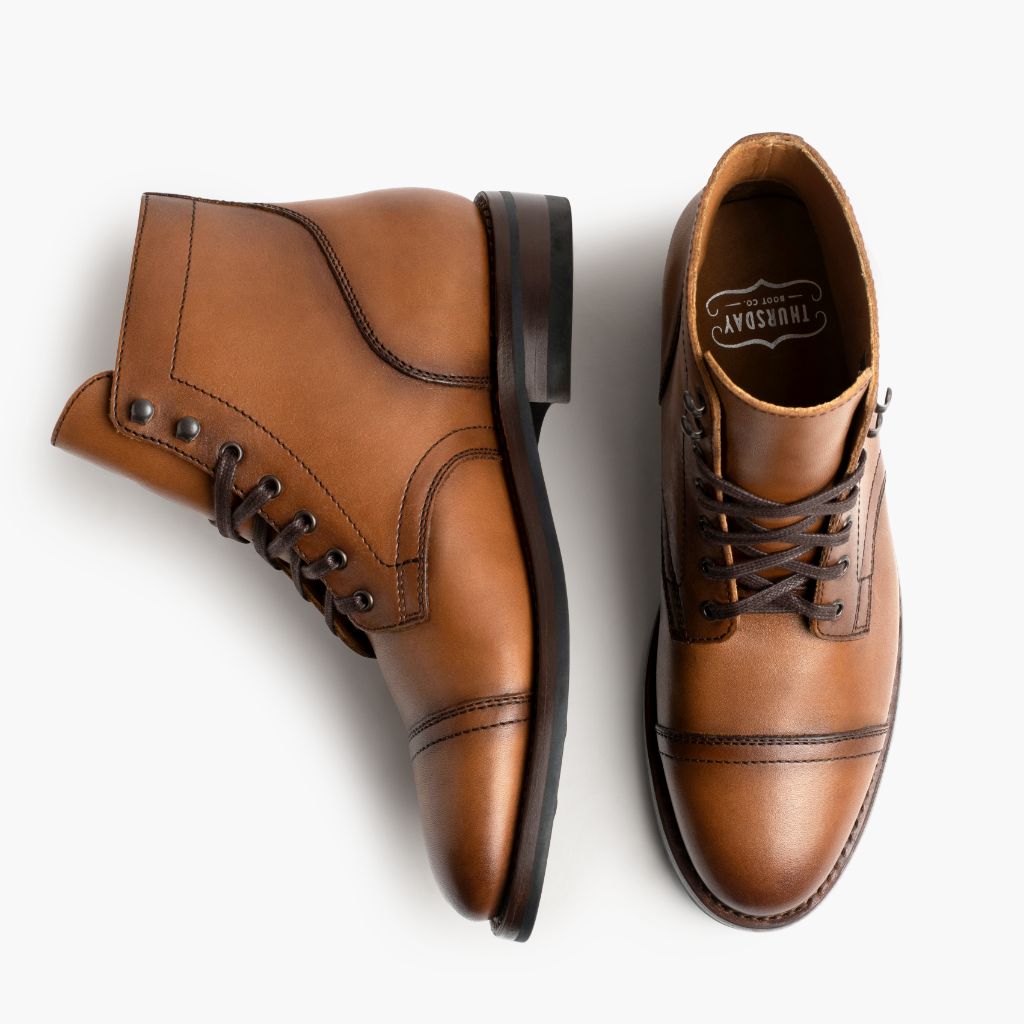 Captain Toffee Stivali in pelle da Uomo - Contrafforte tallone rinforzato & doppie cuciture di precisione