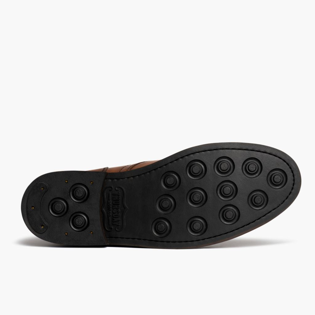 High-Traction Rubber Outsole & Lug Tread Pattern on Captain Toffee Stivali in pelle da Uomo