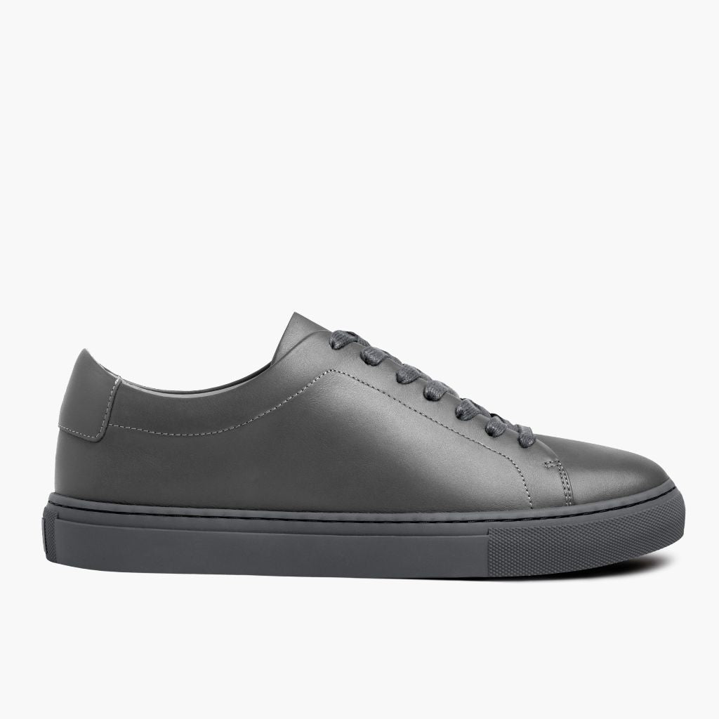Grey Full-Grain leather Sneakers - Costruzione Goodyear a guardolo & dettaglio puntale