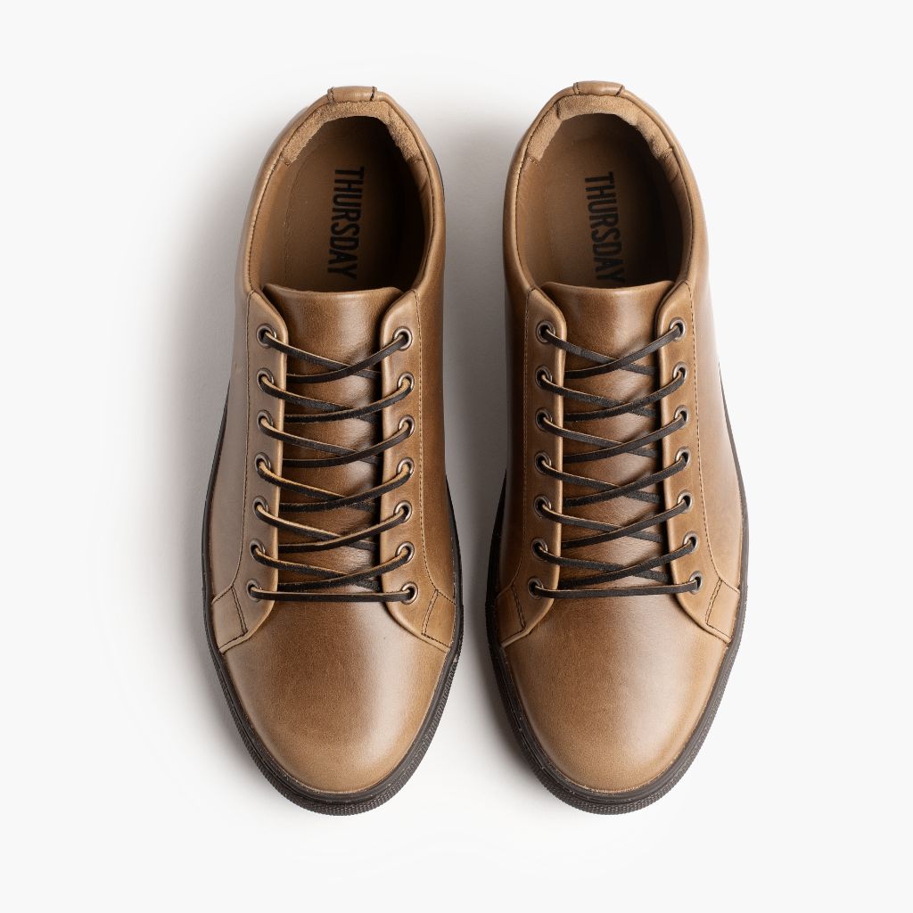 Premier Low Top Natural Sneakers in pelle da Uomo For Men - Contrafforte tallone rinforzato & doppie cuciture di precisione