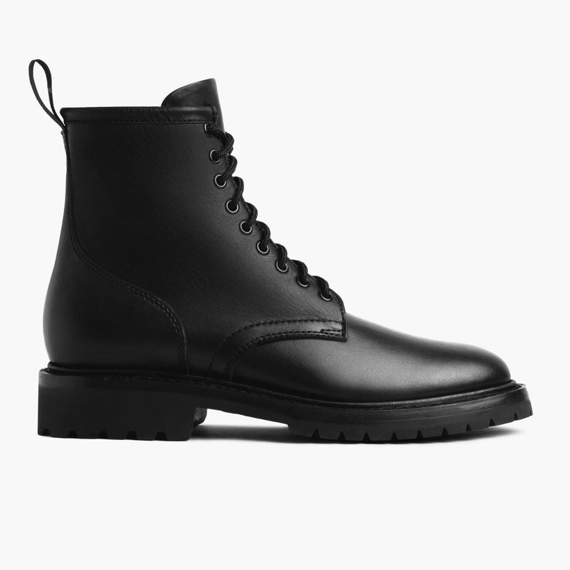 Stomper Nero (No Zipper) Leather Boots da Uomo