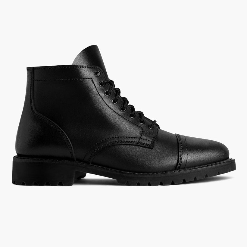 Vanguard Nero Waxed Roughout Leather Boots da Uomo