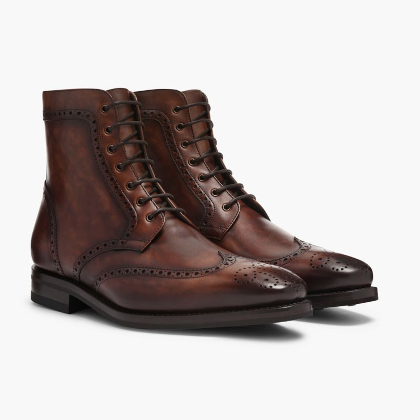 Wingtip Color #77 Leather Boots da Uomo