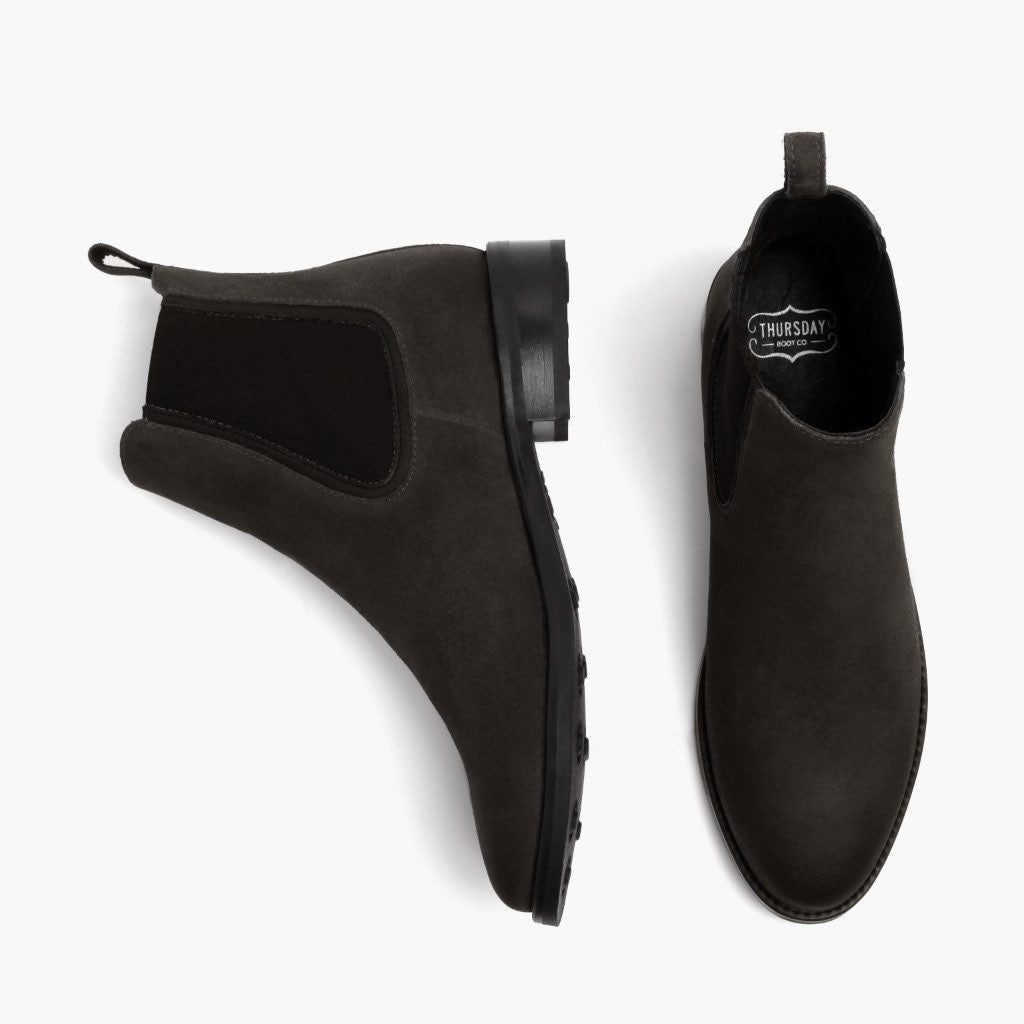 High-Traction Rubber Outsole & Lug Tread Pattern on Duchess Grigio Ombra Stivali in pelle da Donna