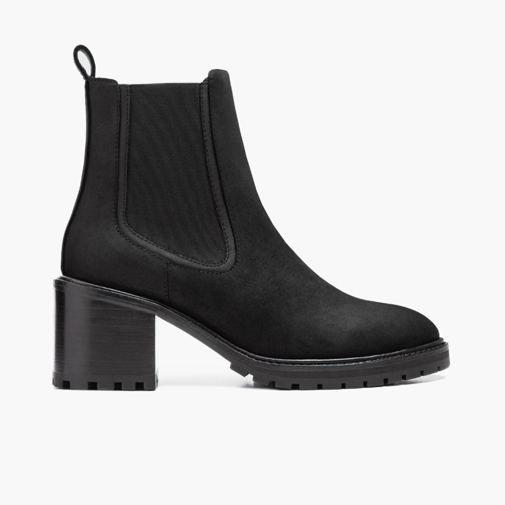Knockout Nero Opaco Stivali in pelle da Donna in vera pelle bovina nera - Vista laterale | Acquista online