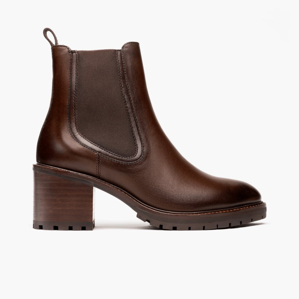 Knockout Cioccolato Stivali in pelle da Donna in Chocolate Full-Grain Leather - Vista laterale | Acquista online
