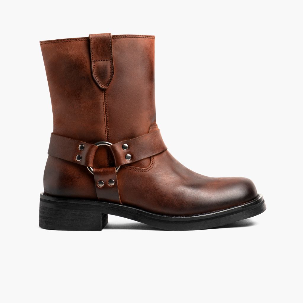 Outlaw Rust Marrone Stivali in pelle da Donna in Brown Full-Grain Leather - Vista laterale | Acquista online