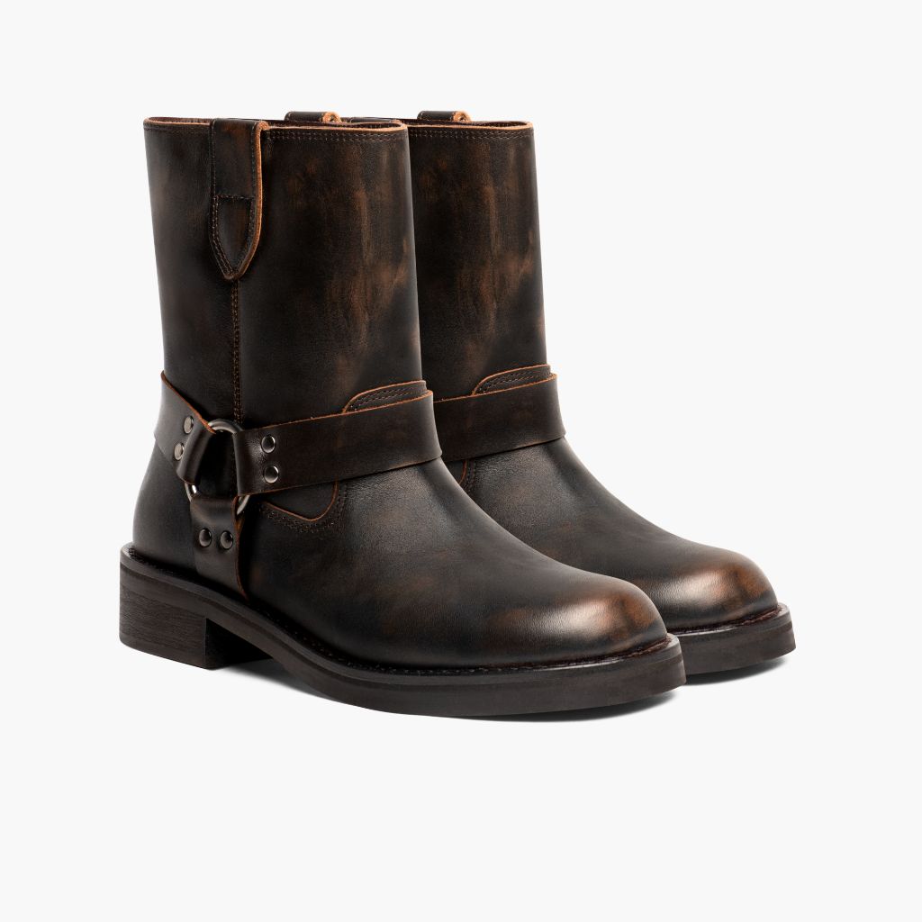 Vintage Brown Full-Grain leather Boots - Costruzione Goodyear a guardolo & dettaglio puntale