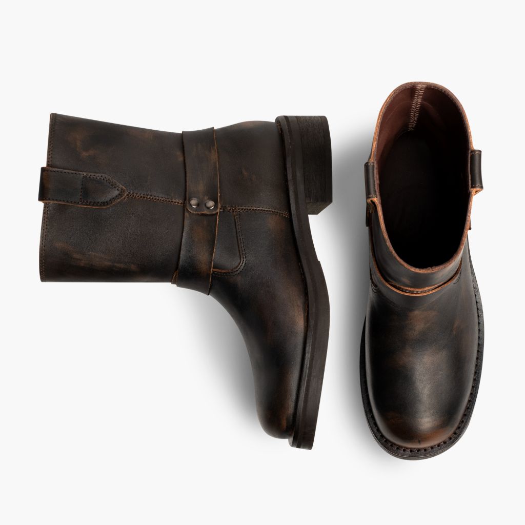 Outlaw Marrone Vintage Stivali in pelle da Donna - Contrafforte tallone rinforzato & doppie cuciture di precisione