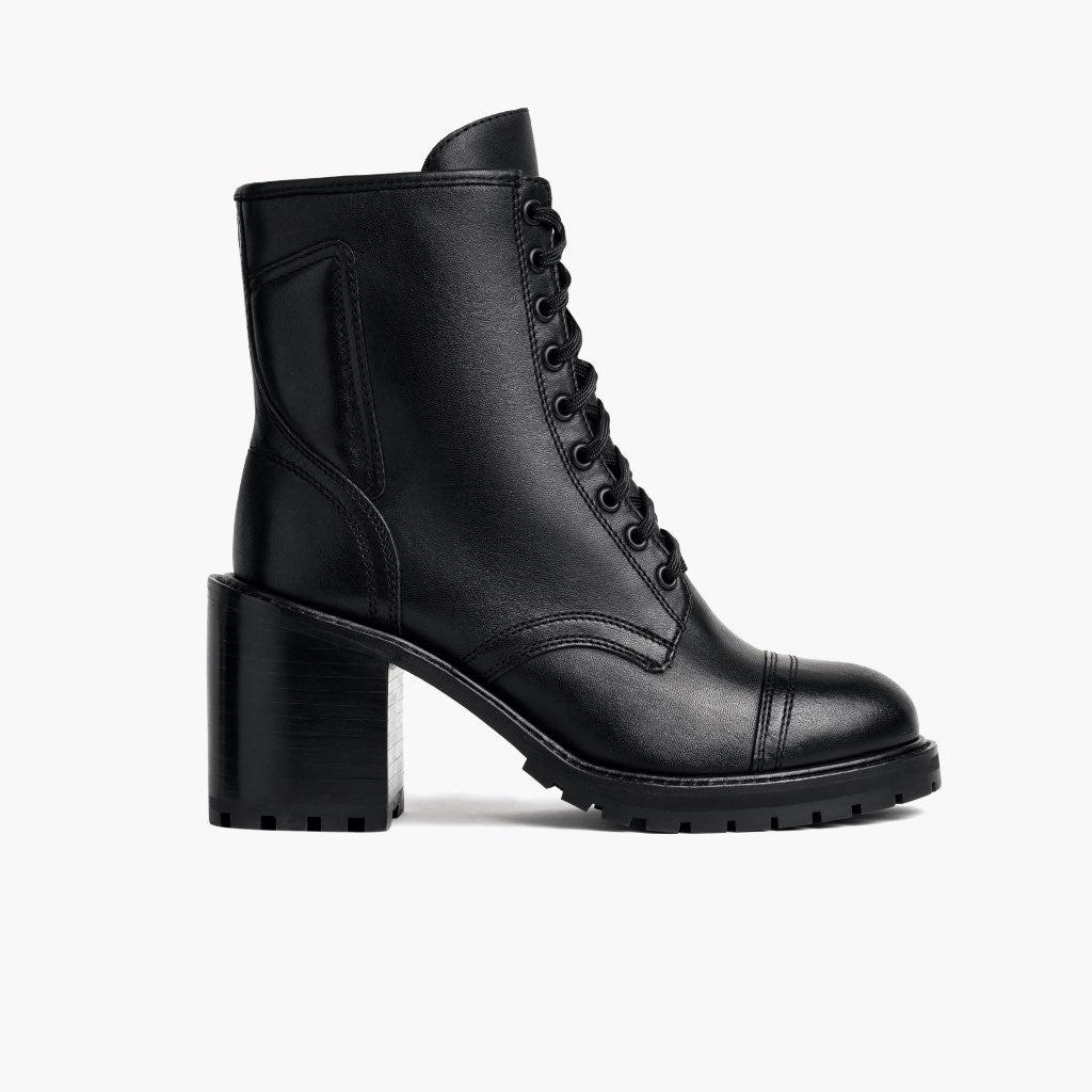 Rebel Nero Stivali in pelle da Donna - Contrafforte tallone rinforzato & doppie cuciture di precisione