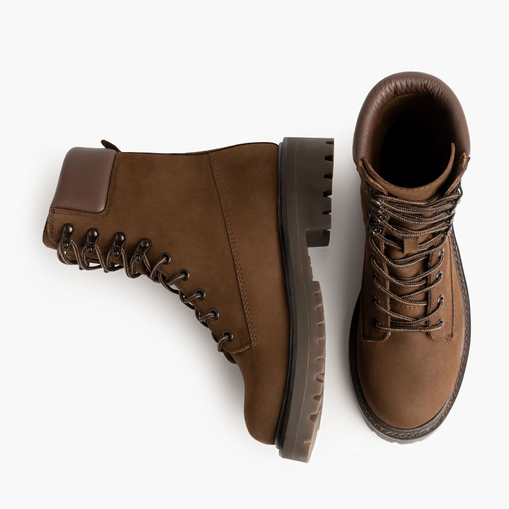Explorer Cuoio Matte Stivali in pelle da Donna - Contrafforte tallone rinforzato & doppie cuciture di precisione