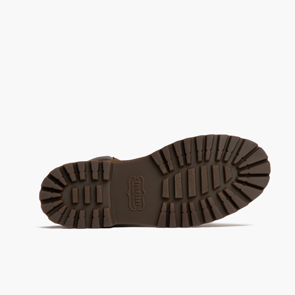 High-Traction Rubber Outsole & Lug Tread Pattern on Explorer Cuoio Matte Stivali in pelle da Donna